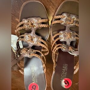 Michael Kors Leather sandals Heels Boho Brand new with tags